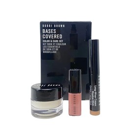 Bobbi Brown Bases Covered Color & Care Set - Shadow Stick (.03 Oz), Oil-infused Gloss (.07 Fl Oz) and Vitamin Face Base (.24 fl Oz)