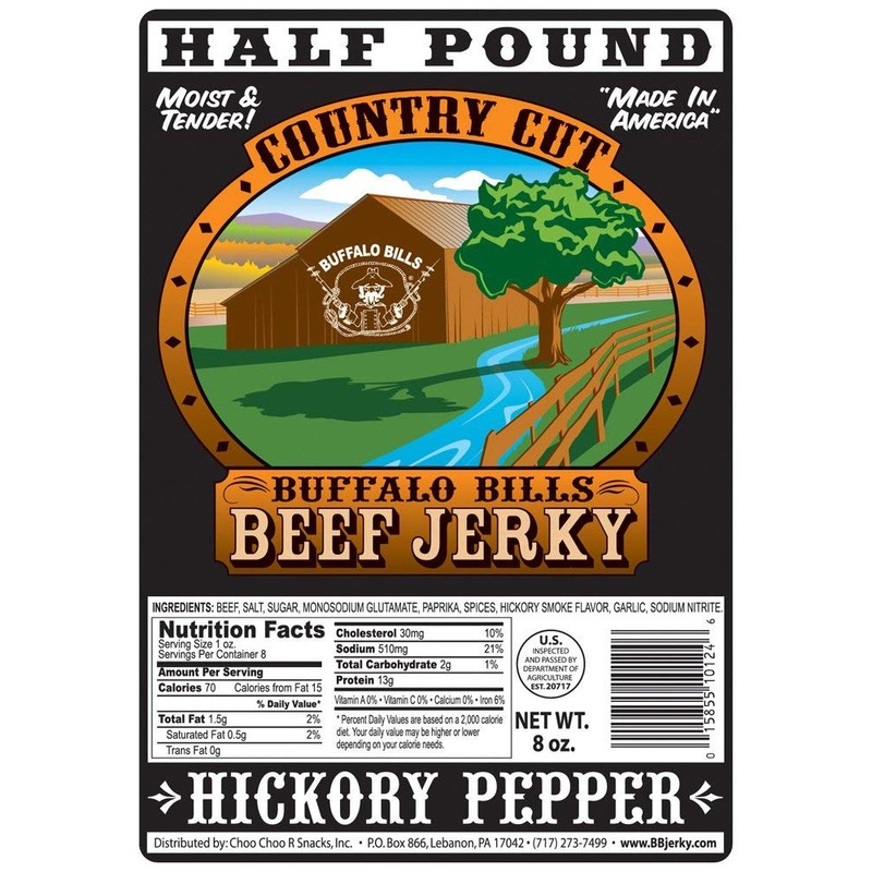 Buffalo Bills 8oz Hickory Pepper Country Cut Beef Jerky Pack