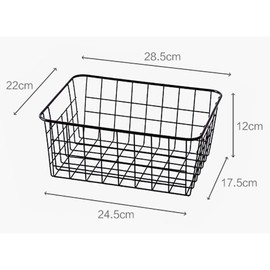 TEERFU Wire Storage Basket Bins Organizer,Large Metal Wire Basket Freezer Storage Organizer Bins with Handles for Kitchen Cabinets, Pantry, Closets, Bedrooms, Bathrooms,Freezer,28.5x22x12cm