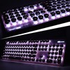 Camiysn Typewriter Style Mechanical Gaming Keyboard, Pink Retro Punk Gaming