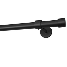 TWOPAGES Window Curtain Rod  Set 6 Options for Home Easy Install Rustproof - Size: Large, Color: Black