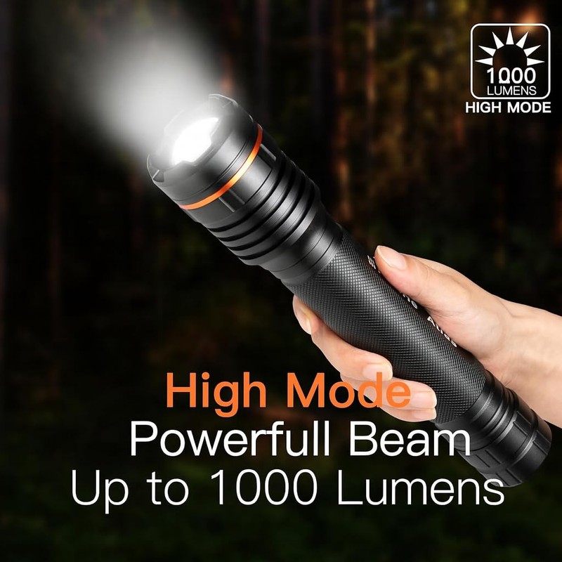 KunHe Heavy Duty 3D Cell LED Flashlights Large Aluminum Zoomable