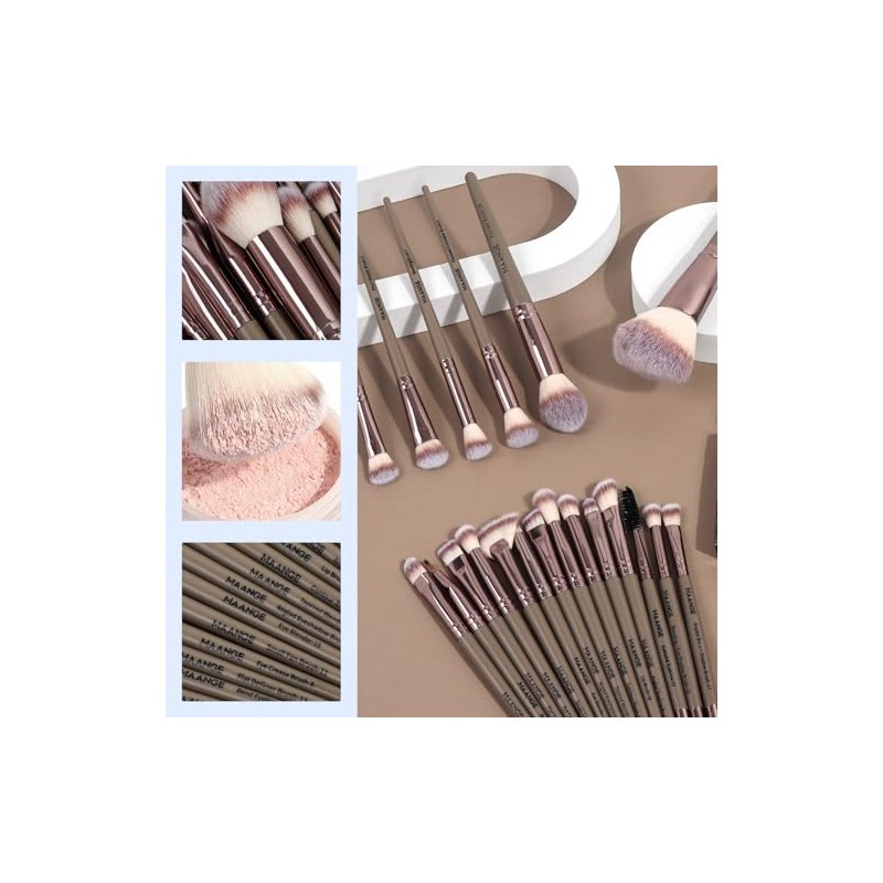 MAANGE 35 Pcs Brochas de Maquillaje Profesional Set de Herramientas