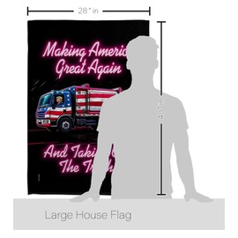 Trump Won Flag MAGA Tapestry Wall Hanging Decor For Home Porch 47th President Poster Decorations Taking Out The Trash Making America Great Again Banner Republican Gifts Made In USA