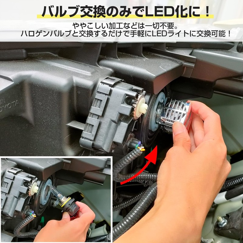 BELLOF 4500K 3600lm LED Small Halogen Equivalent Size Headlight/Fog Lamp