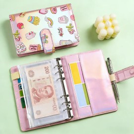 Bolsa De Carpeta Carpeta Planner A6 Cartoon Macaron Rosa                                                                                              