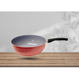 |Made In Korea| Non-Stick Ceramic Frying Wok Pan Interior Exterior Pan 13-1/2"