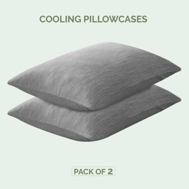 Elegant Comfort Premium Cooling Pillowcase Set for Hot Sleepers, 2-Piece Luxury Arc-Chill Pillowcases, Breathable Soft and Durable, Cold Reversible Pillow Covers for Hair and Skin, King, Gray
