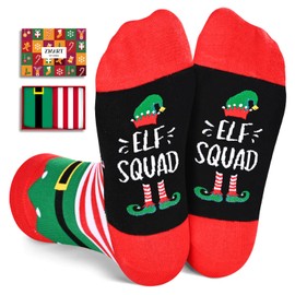Zmart Christmas Gifts Stocking Socks For Girls Boys - Secret Santa Socks Black Elf Socks For Little Kids, Xmas Stocking Stuffers