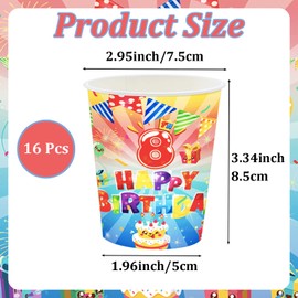 8th Birthday Cups Kids Paper Cups,8th Paper Cups Kids Paper Cups 9oz,16Pack Party Cups Kids Disposable Cups,Paper Cups Tableware Set for Wedding Baby Shower Birthday Party Supplies Table Decorations