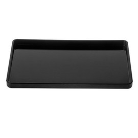 Rectangular Robust Acrylic Collection Serving Trays & Plate for Kitchen, Drinks, Drinks, Food or Bathroom, Plastic, Black, 34 x 22 x 2.5 cm