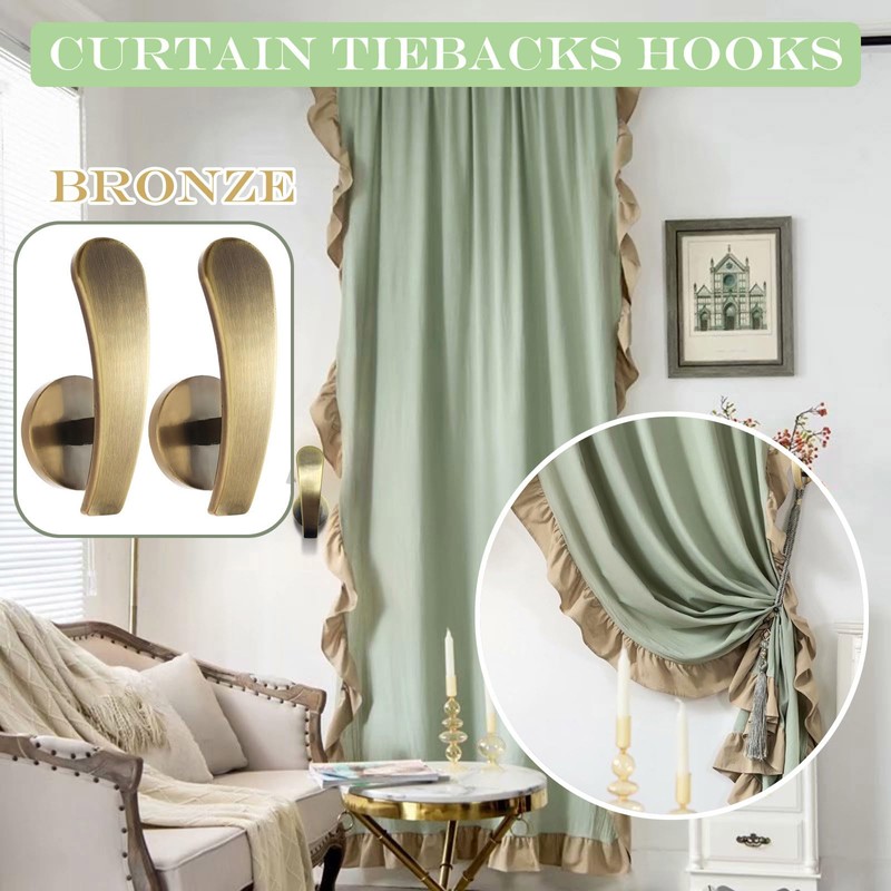 Curtain Window Treatment Holdbacks Tiebacks Tie Backs Back Hooks Hook