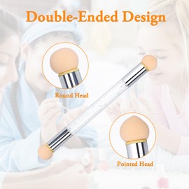 Ombre Nail Brush, Sponge Nail Brush, Nail Art Brushes with 4 Pcs Replacement Head, Double Head Sponge Nail Design Accessories, for Ombre Effect, DIY Nail Art Tool and Gradient Nail Design