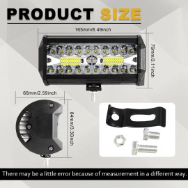 Colight 2x 7Inch LED Work Light Bar Flood Fog Lamp 48W For Driving Offroad Truck SUV ATV