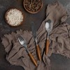 Avocrafts Flatware Silverware Cutlery Set, Stainless Steel, Teak Wood Dining