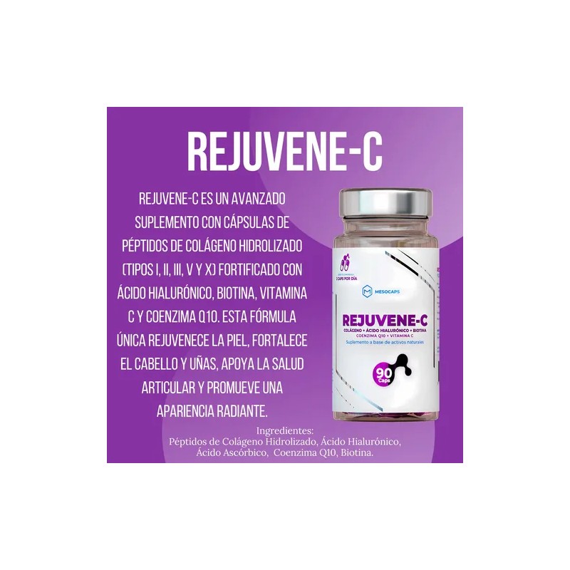 Suplemento Rejuvene Colágeno Ácido Hialurónico Mesocaps