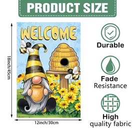 DMERBYL Spring Summer Garden Flag for Outside 12x18 Double Sided Small Welcome Summer Bee Flower Farmhouse Garden Yard Flags Farmhouse Home Garden Yard Outdoor Decor