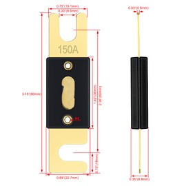 Heschen ANL Fuse ANL-150 150 Amp Car Vehicle Audio System Leaf Gold Tone & Black Pack of 2