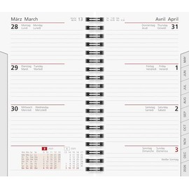 rido/idé Weekly replacement calendar model pocket planner int. (2025), 2 pages = 1 week, A6, 144 pages, white