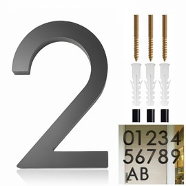 Numeros para Casa Exterior de 15,24 cm 6 inches, 3D Acrílic Números Residenciales, con Kit de Uñas, Fácil de instalar, Para Interior, Casa, Departamentos, Oficinas, Negro(2)