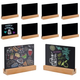 Ksvaye Pack of 10 Chalkboard Small Chalkboards for Writing on Mini Blackboard Slate Board for Writing on with Wooden Base Chalkboards Buffet Signs Price Tags Stand for Wedding Party Birthday