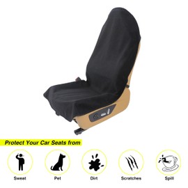 VSHIELD Waterproof Towel Car Seat Cover, Sweatproof Non-Slip Seat Protector, Universal Fit for Front Bucket or Rear Bench Seat of Cars, SUVs, Vans, Trucks, Compatible with Airbags and Armrests