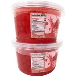 Fusion Select Bursting Boba Popping Boba Pearls Fruit Tea Snack Toppings (Strawberry, 2 Pack)