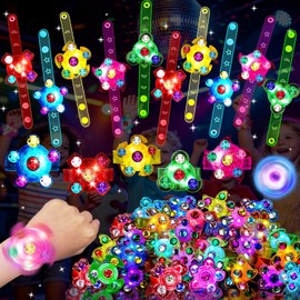 24PCS LED Light Up Fidget Spinner Bracelets,Glow in The Dark Party Favors for Kids 4-8 8-12,Treasure Box Toys, Summer Goodie Bags Pinata Stuffers, Birthday Return Gifts, End Of Year Gifts for Students