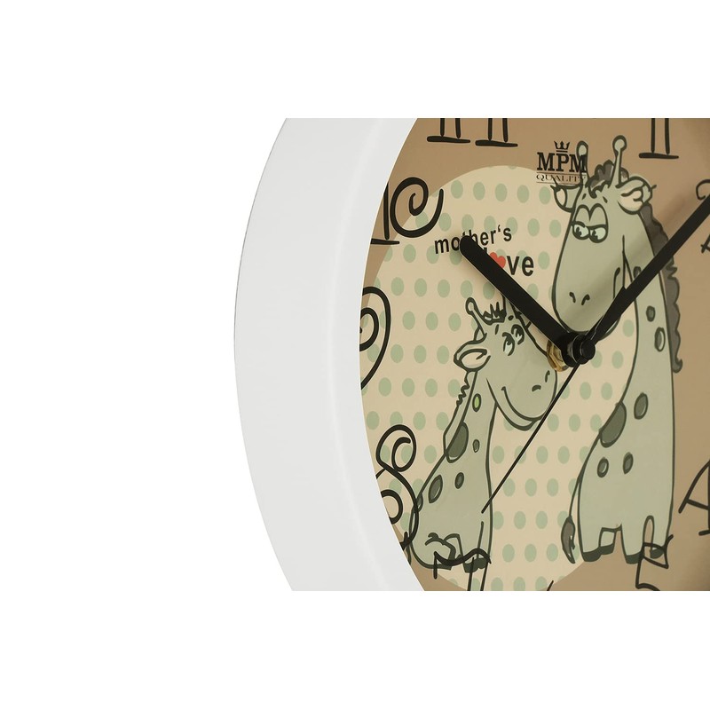 MPM Colourful Children's Wall Clock Made of Plastic with Giraffe