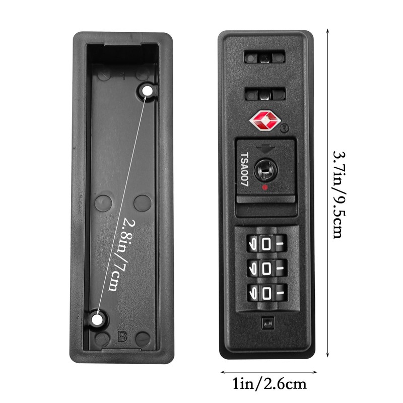 Abitzon 1 Piece Black Tsa Combination Lock, 3-Digit Inch Code
