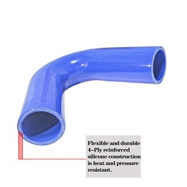Haturmyko ID 1.75 inch (45mm) 135 Degree Elbow Silicone Coupler Hose Leg Length 6" (150mm) Universal 4-Ply Reinforced Straight Silicone Pipe Intake Radiator Hose Blue