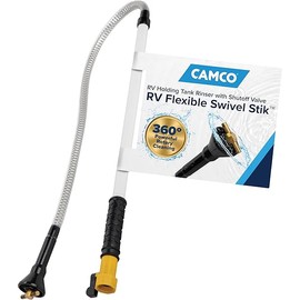 Camco Camper/RV Holding Tank Swivel Stik Rinser - Features Powerful Rotary Cleaning Action & 34-Inches of Flexible Reach - Easy-to-Use RV Black Tank Cleaner (40074)