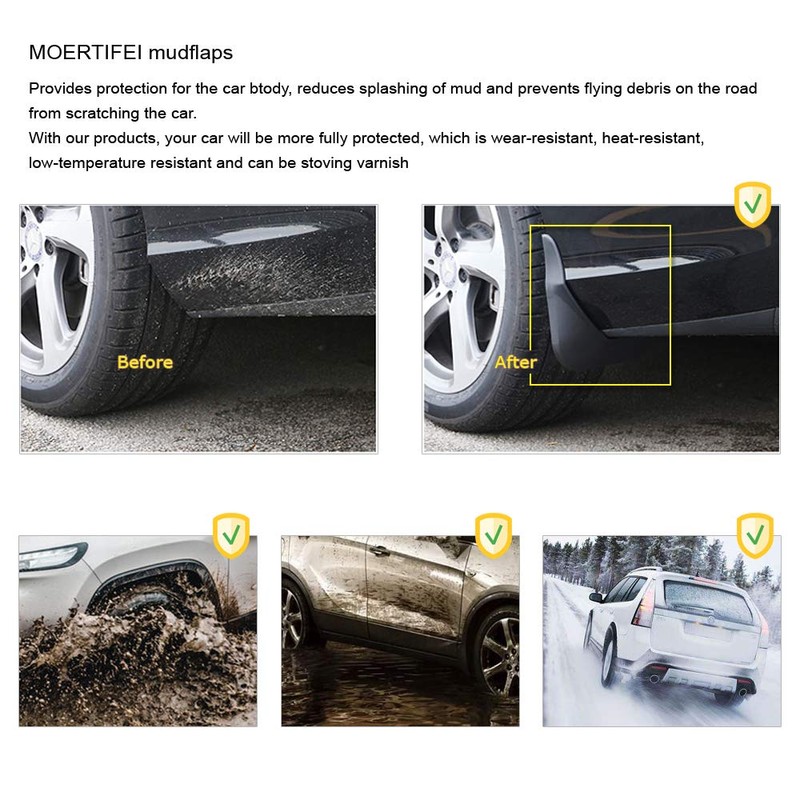 MOERTIFEI Mudguards Mud Flaps Splash Guards Fenders Compatible with 2019-2024