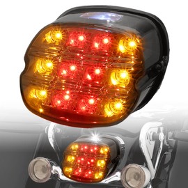 TSUNG Rear LED Brake Tail Light with Turn Signals Taillight Compatible with Harley Dyna Road King Electra Glide Sportster Heritage Softail Fatboy Touring (5Wire-Smoke Lens)