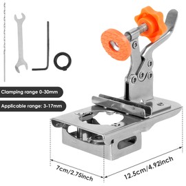 Concealed Hinge Jig 35mm Stainless Steel Locking Cabinet Hinge Jig Accurate Drilling Guide Adjustable Puncher Locator Hole Drilling Positioning Tool for Cabinet(Without Drill Bit)