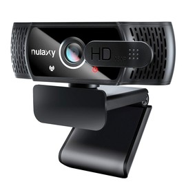Nulaxy USB Webcam with Microphone, HD 1080p Webcam with Privacy Cover for Laptop PC Desktop, HD Light Correction, Web Camera for Video Calling, Online Classes, Skype, Zoom, FaceTime, Smart TV