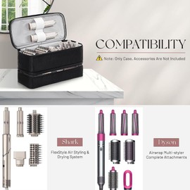 SunshineFace Double-Layer Travel Case For Shark Flex Style Large Shark Flex Style Case Airwrap Styler and Attachments, Portable Hair Dryer Case Hair Tools Travel Bag Organizer