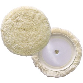 Shineyoo 7" Wool Buffing Pad Kit 2PCS 100% Polishing Wool Pads Kit Low Linting Wool Pad, Used for Rotary and Random Orbit Sander/Polisher Buffing Equipment Buffing Pad Cleaner