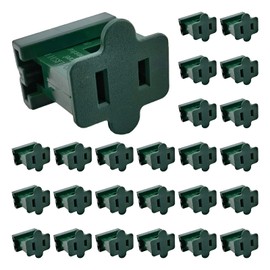 YZXZL 25 Pack SPT-2 Vampire Plug Slip Plug Zip Plug Gilbert Plug Female Plug for Christmas Lights Sets (SPT-2 Green Female)