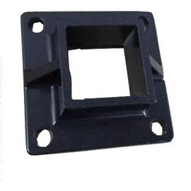Aluminum Heavy Duty Floor Post Flange fits 2" Sq Post for Fence or Deck - Black (12)