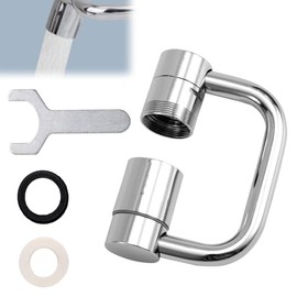 Aireador Grifo Fregadero Giratorio Extensión, Extensor Grifo Universal Giratorio en Forma de U con Arandelas 2 Modos Ajustable Flexiflow 1080° para Co