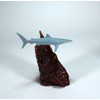 BLUE SHARK by John Perry 6in long sculpture Airbrushed blue/grey