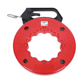 Fish Tape Wire Puller, 50 ft (30m) Steel Cable Pulling Tool with Double Loop Tip, 1/8 inch Flexible Wire Fishing Tools for Walls and Electrical