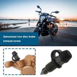 eMagTech 2 Sets M8 x 1.25 mm Brake Caliper Bleeding Screws with Dust Caps for Motorcycle Electric Vehicles Bleeding Screw Brake Bleeding Nipple Screws