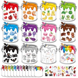 Kosiz 36 Set Color Sorting Craft Paper Color Recognition Matching Stickers Educational Games Toys Learning Crafts for Toddlers Kids Preschool Classroom Bulletin Board Decoration Teacher Class Supplies