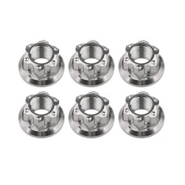 Wanyifa Titanium M6 M8 M10 M12 M14 M16 Flange Bolt Nut Bicycle Motorcycle Rear Axle Car Modification Accessories pack of 6 (M14 Pitch 1.5mm, Normal Titanium)