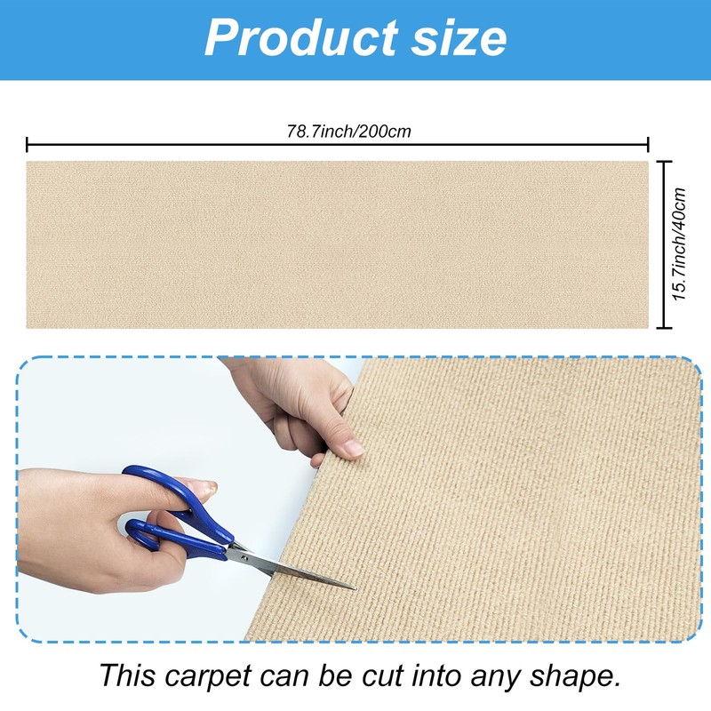 YEXEXINM Trimmable Cat Scratching Post Carpet Covered 78.7”x15.8” Self-Adhesive Cat