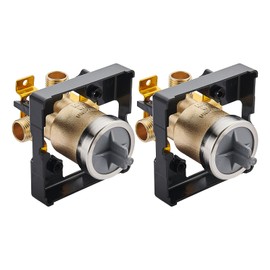 2Pcs R10000-UNBXHF Shower Valve Brass Body, Compatible with Delta 13/14/17 or 17T Series, Fits Faucet Most Single-Function, Dual-Function, or Dual-Function Thermostatic Trim Kits.
