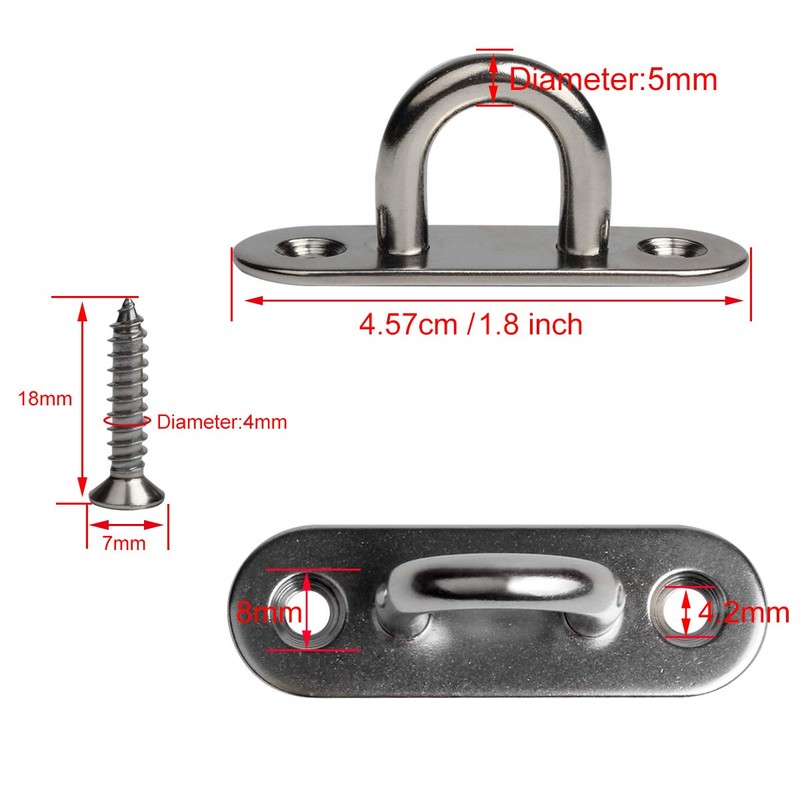 10-Pack 304 Stainless Steel Ceiling Hook Ring Hooks 1. 8