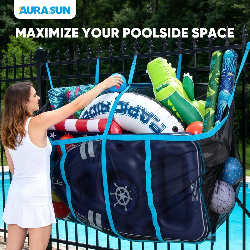 AURASUN 61" L x 25" W Poolside Hanging Pouch for
